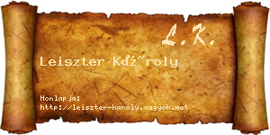 Leiszter Károly névjegykártya